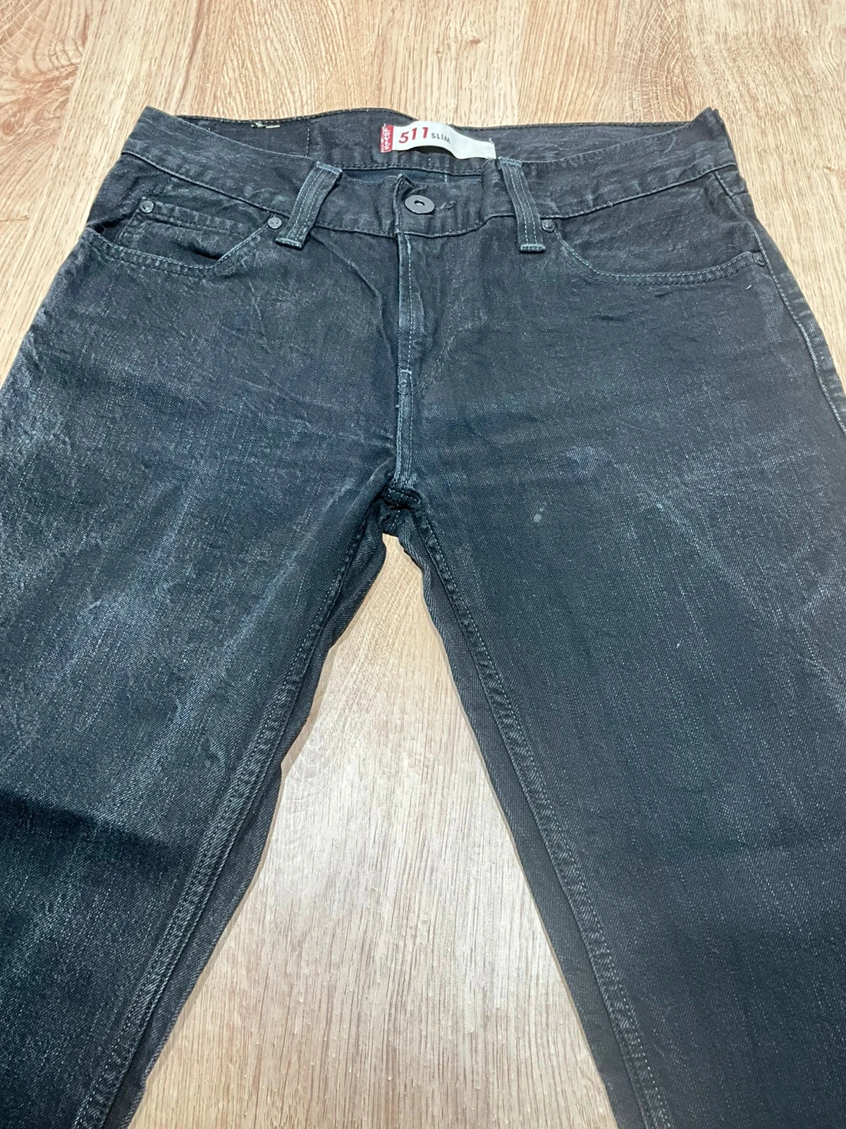 Jean Levi's 511 Slim W33 L34 Vintage 100% Coton Noir Délavé – photo 4
